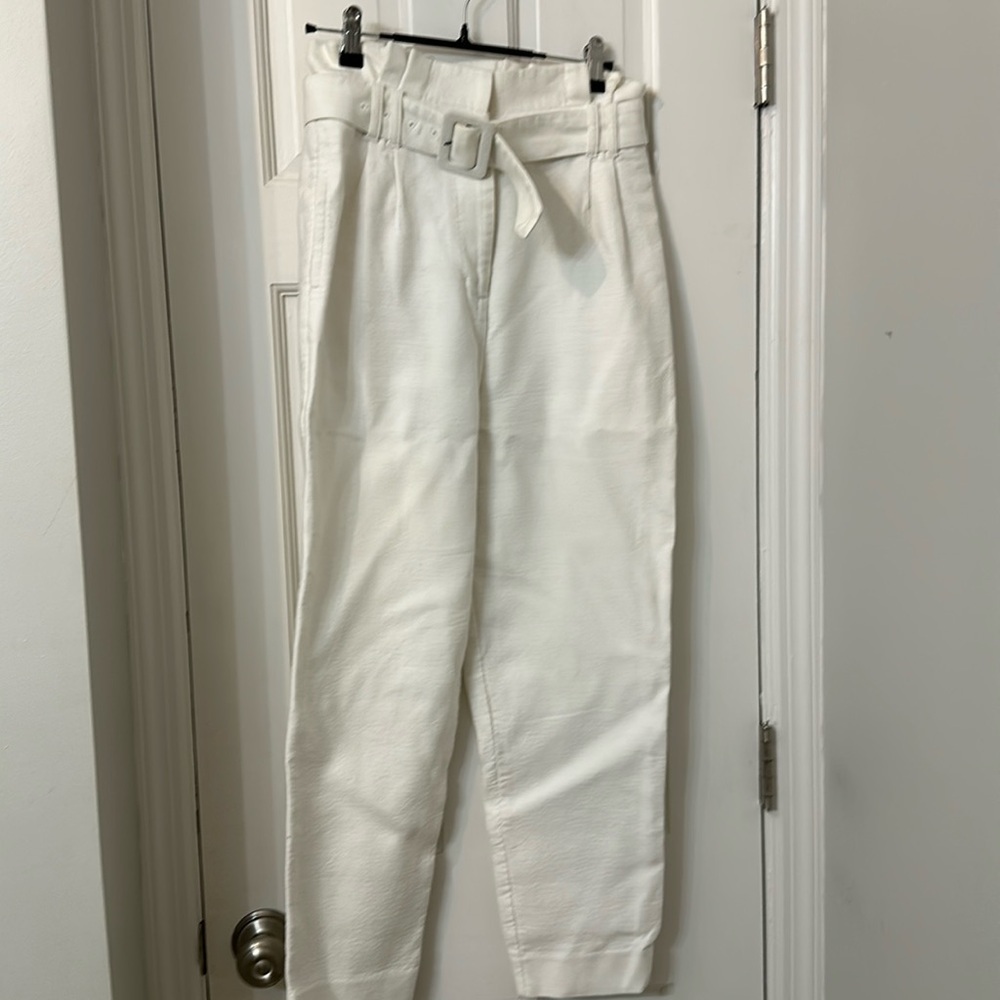 Boden Carrie size 2 paper bag pant ivory high rise ankle clean excellent